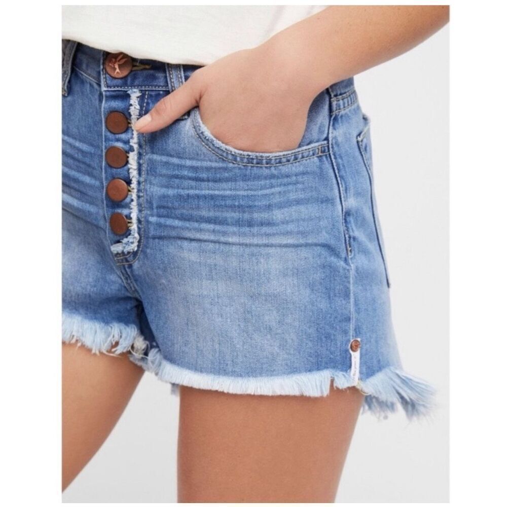 One Teaspoon x Free People High Rise Waist Bonita Slim Fit Raw Frayed Hem Size 2